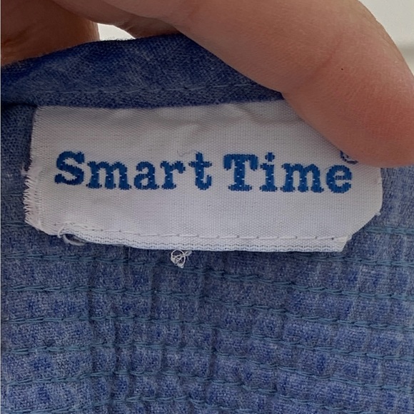 80’s Vintage Chambray Smart Time “House Coat” (Robe) - Picture 3 of 12